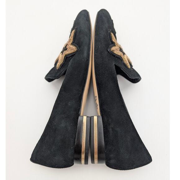Michael Kors Natasha Suede Gold Star Loafers Women's Black Size US6.5M EU36.5 - Picture 9 of 12